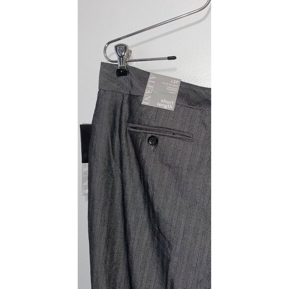 Alfani Petite Women's 12P Short Length Straight Leg Pants Gray Herringbone - Picture 6 of 6